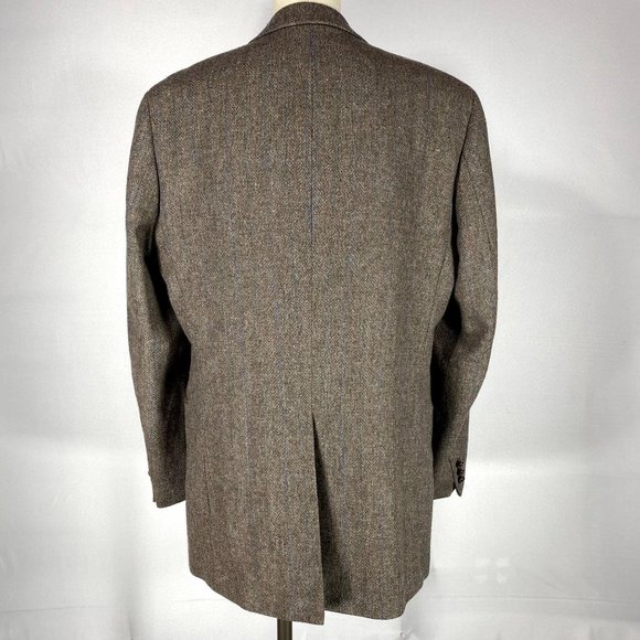 Adam Hall Men's Size 42L Vintage Brown Tweed Wool Jacket Sport Coat Blazer - Picture 2 of 10